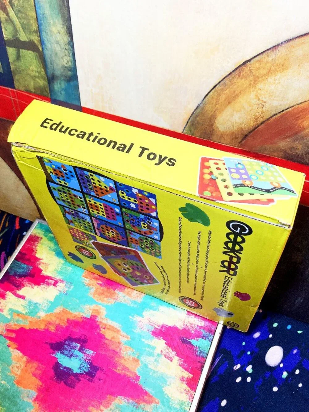 [NEW] Geekper 58PCS Button Art Toys for Toddlers Color Matching Mosaic Pegboard